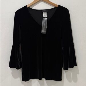 MSK Women's Elegant Black Flare Sleeve Blouse